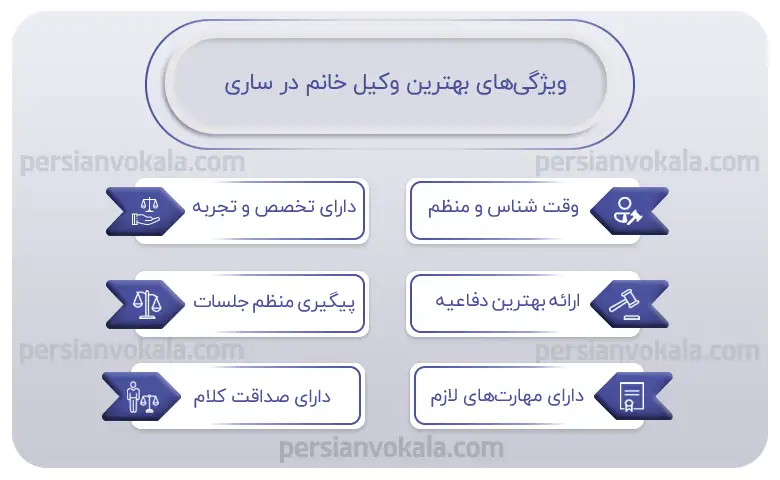 اینفوگرافیک بهترین وکیل خانم در ساری